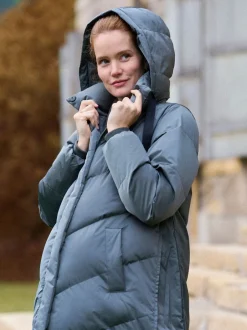 Jassen En Jacks|Moederschap|Seraphine - Lange 3-In-1 Zwangerschaps- en Draagjas Puffa Coat Tingrijs