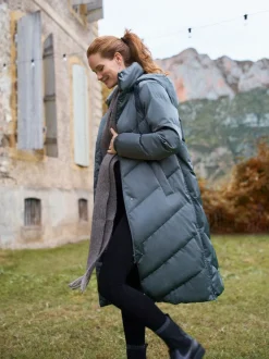 Jassen En Jacks|Moederschap|Seraphine - Lange 3-In-1 Zwangerschaps- en Draagjas Puffa Coat Tingrijs