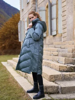 Jassen En Jacks|Moederschap|Seraphine - Lange 3-In-1 Zwangerschaps- en Draagjas Puffa Coat Tingrijs