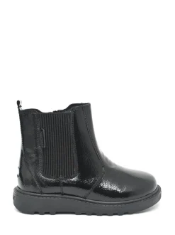 Boots|Toezone Amara Meisjes Zwarte lakleren Boots met elastische inzet en rits