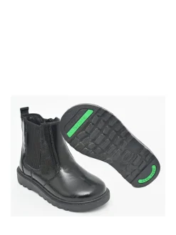 Boots|Toezone Amara Meisjes Zwarte lakleren Boots met elastische inzet en rits