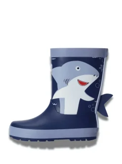 Laarzen|Toezone Boys Blue Shark Waterproof Wellies