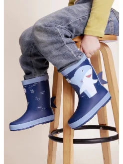 Laarzen|Toezone Boys Blue Shark Waterproof Wellies