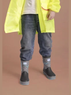 Laarzen*Toezone Boys Grey Dinosaur Waterproof Wellies