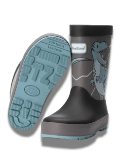 Laarzen*Toezone Boys Grey Dinosaur Waterproof Wellies