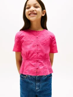 Overhemden En Blouses*Tommy Hilfiger Broderie Anglaise Short Sleeve Blouse