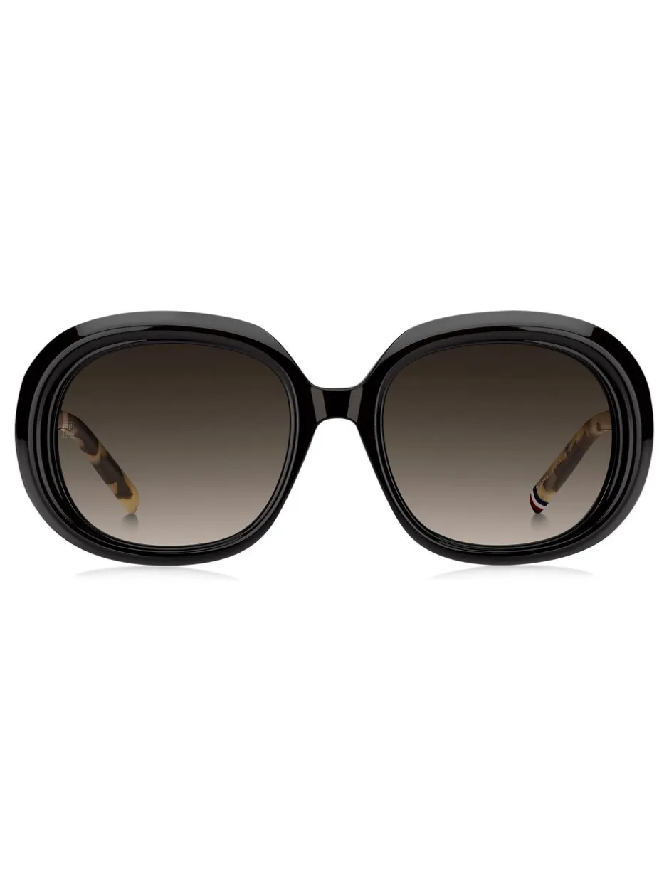 Zonnebril*Tommy Hilfiger Round Sunglasses in Black and Havana