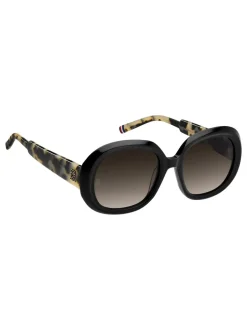 Zonnebril*Tommy Hilfiger Round Sunglasses in Black and Havana