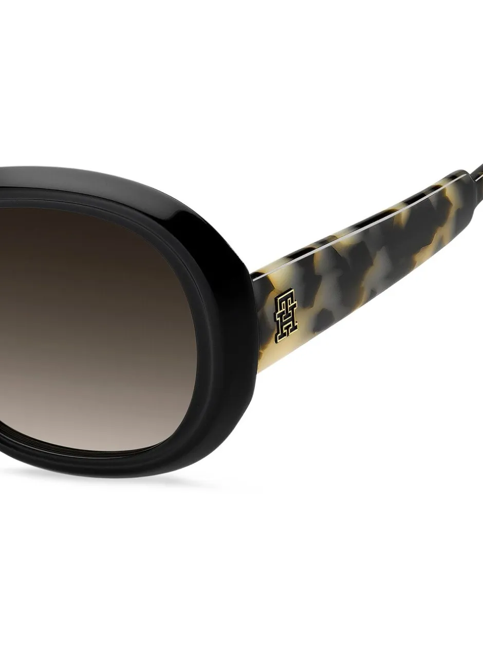 Zonnebril*Tommy Hilfiger Round Sunglasses in Black and Havana