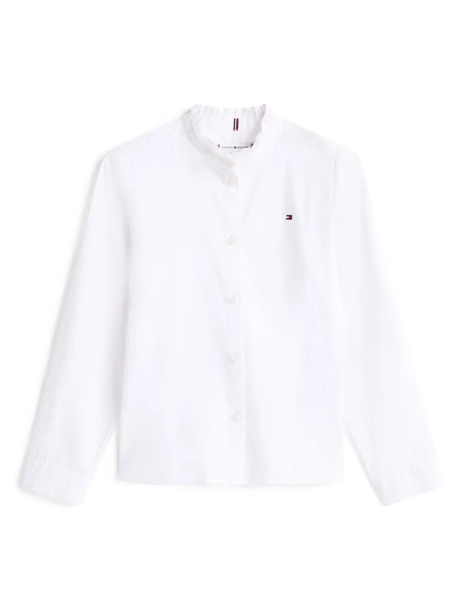 Overhemden En Blouses|Tommy Hilfiger Ruffle Collar Poplin Relaxed Fit Blouse