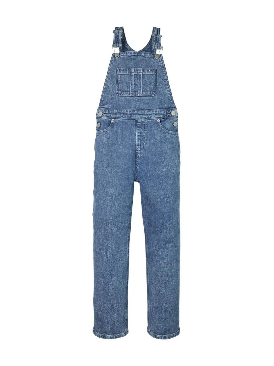 Tuinbroeken|Tommy Hilfiger uniseks denim timmermans bretelbroeken
