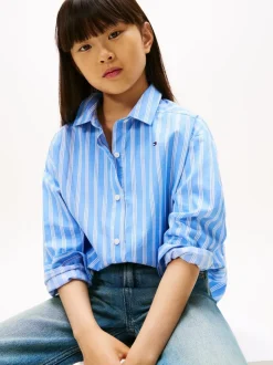Overhemden En Blouses|Tommy Hilfiger Varsity Relaxed Fit Stripe Poplin Shirt