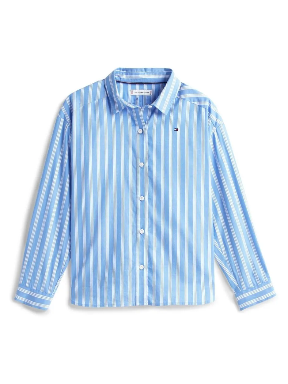 Overhemden En Blouses|Tommy Hilfiger Varsity Relaxed Fit Stripe Poplin Shirt