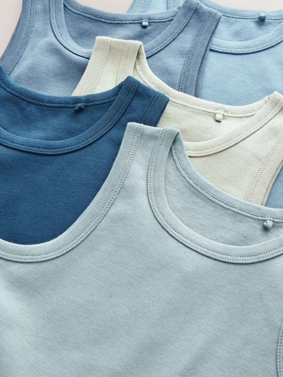 Tops|Multipacks*Next - Katoenen hemdjes 10 stuks (1,5-16jr) Tonaal blauw