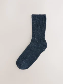 Sokken En Panty's*Next Tonaal blauw - Thermische enkelsokken van wol-zijdemix verpakking van 3