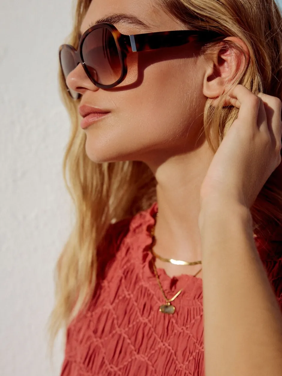 Zonnebril*Next Tortoise bruin - Acetate Wrap Sunglasses