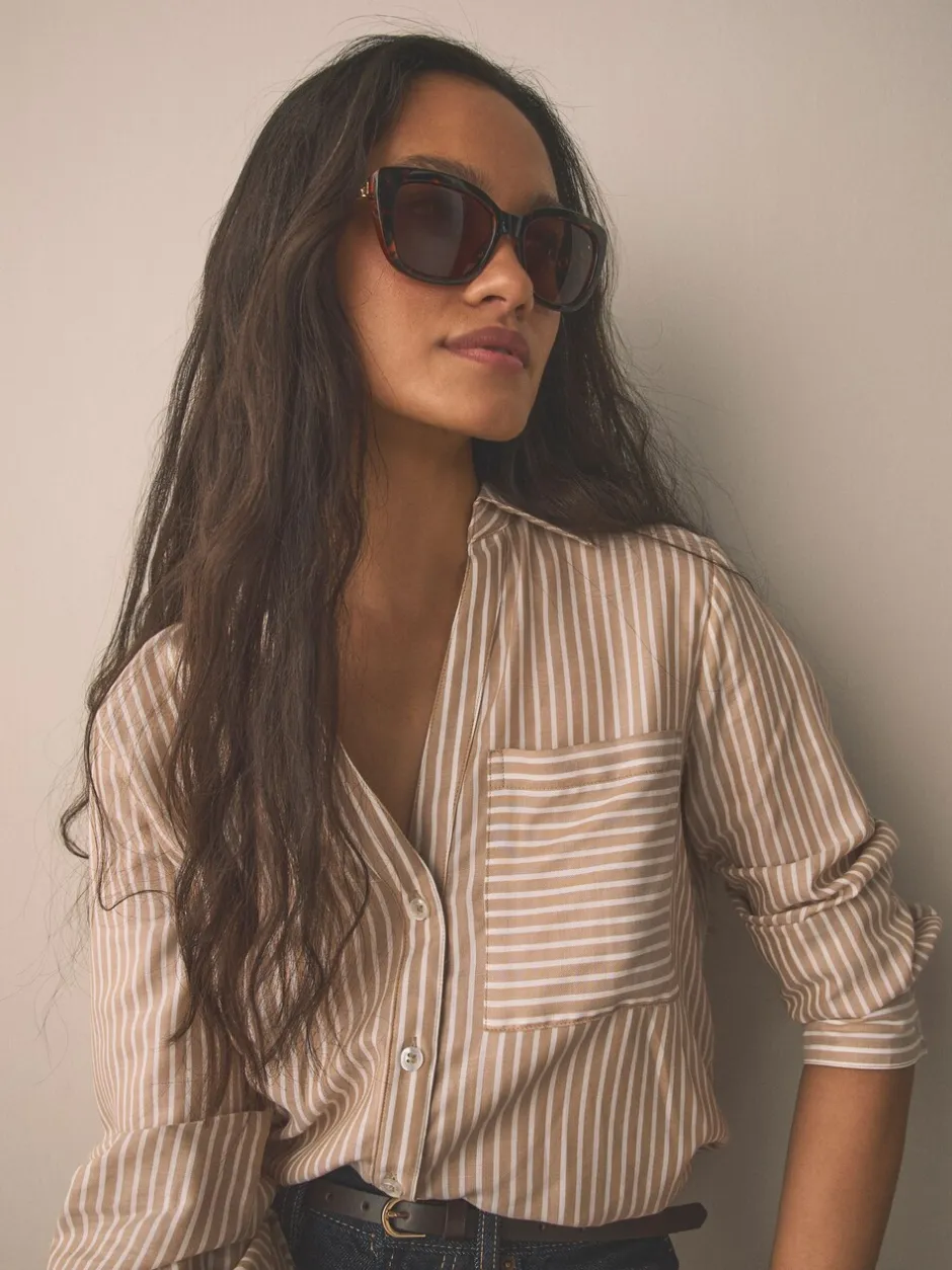 Zonnebril|Next Tortoise bruin - Chain Arm Sunglasses