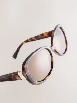 Zonnebril|Next - Square Wrap Sunglasses Tortoise bruin