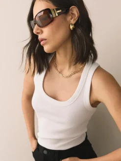 Zonnebril|Next Tortoise bruin - Wrap Around Sunglasses