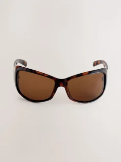 Zonnebril|Next Tortoise bruin - Wrap Around Sunglasses