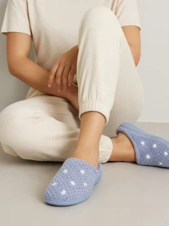 Pantoffels*Totes Isotone Popcorn Terry pantoffelmuiltjes voor dames