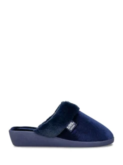 Pantoffels*Totes Isotoner Ladies Sparkle Velour Heeled Mules
