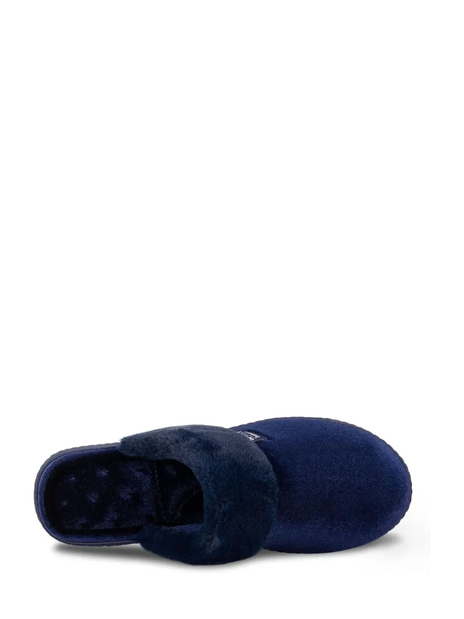 Pantoffels*Totes Isotoner Ladies Sparkle Velour Heeled Mules