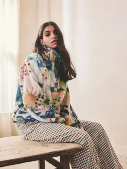 Hoody's En Sweatshirts*Next - Borg fleece top met print Tropisch oranje tafereel