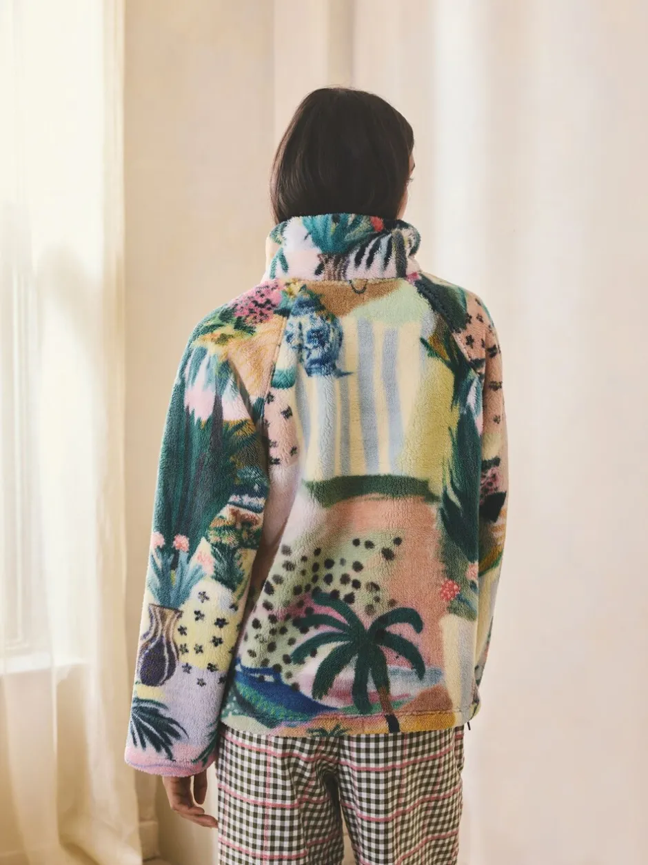 Hoody's En Sweatshirts*Next - Borg fleece top met print Tropisch oranje tafereel