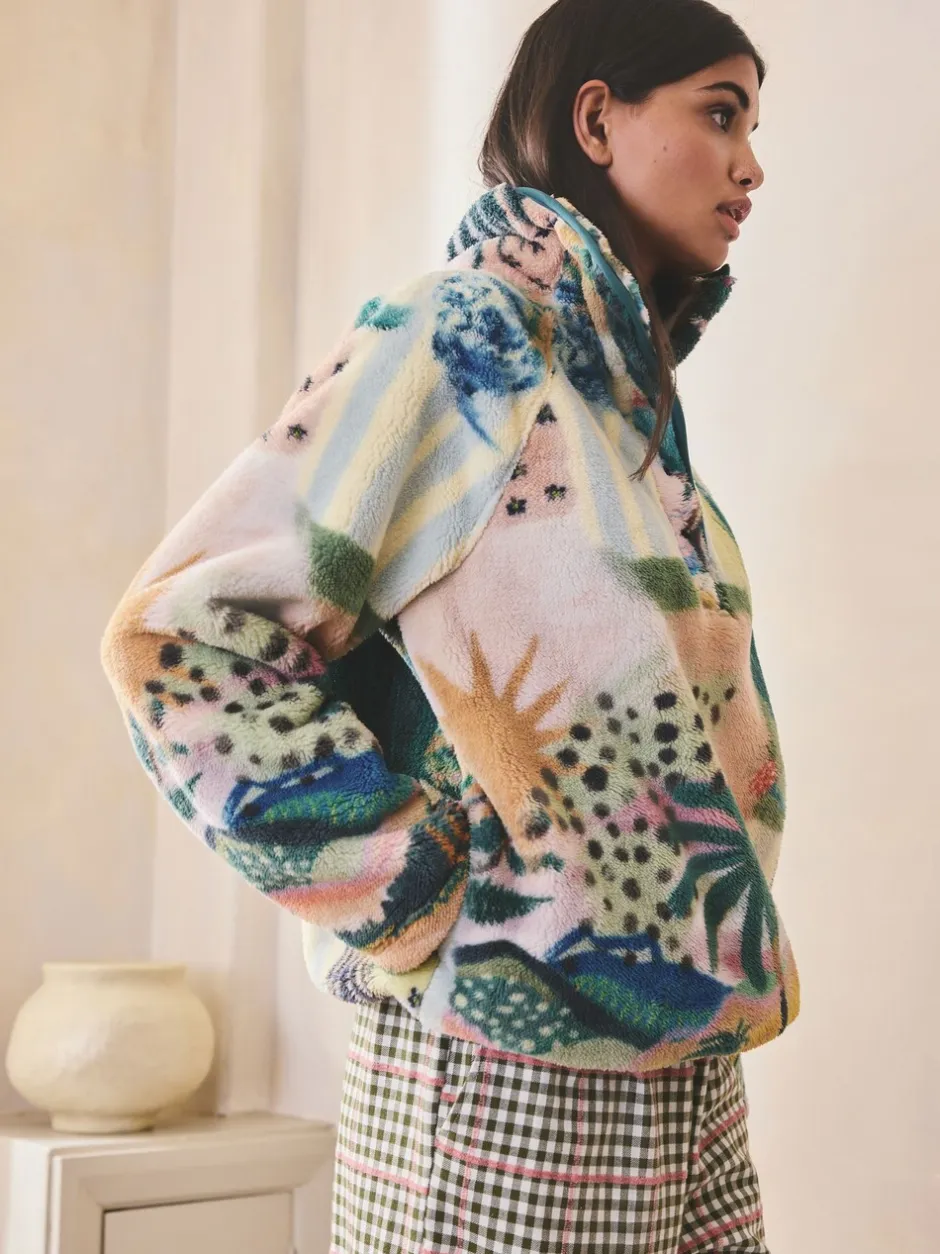 Hoody's En Sweatshirts*Next - Borg fleece top met print Tropisch oranje tafereel
