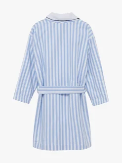 Kamerjassen*Trotters London Blue Stripe Felix 100% Cotton Bathrobe