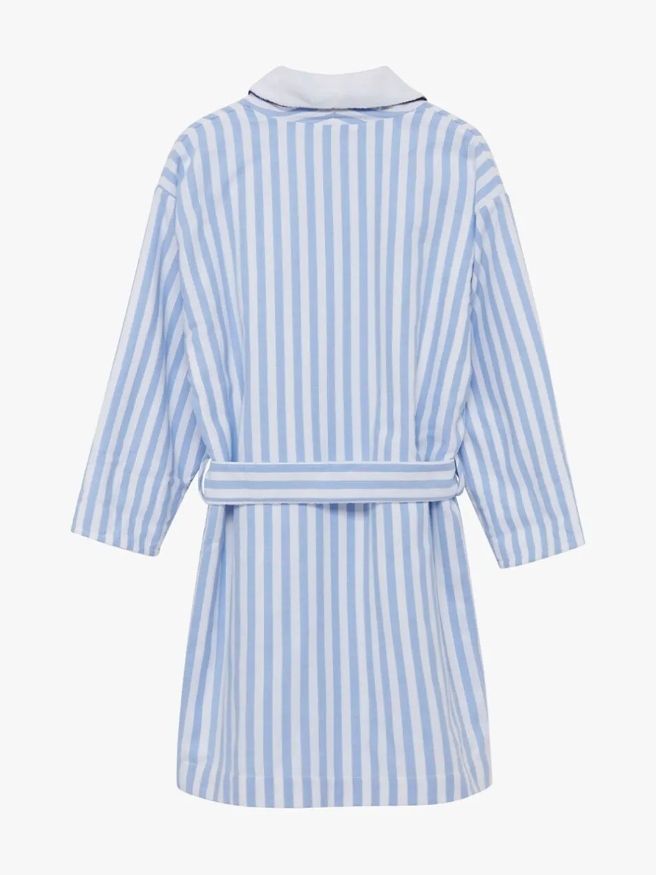 Kamerjassen*Trotters London Blue Stripe Felix 100% Cotton Bathrobe