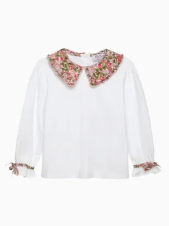 Overhemden En Blouses*Trotters London Red Hedgerow Pie Crust Jersey Blouse