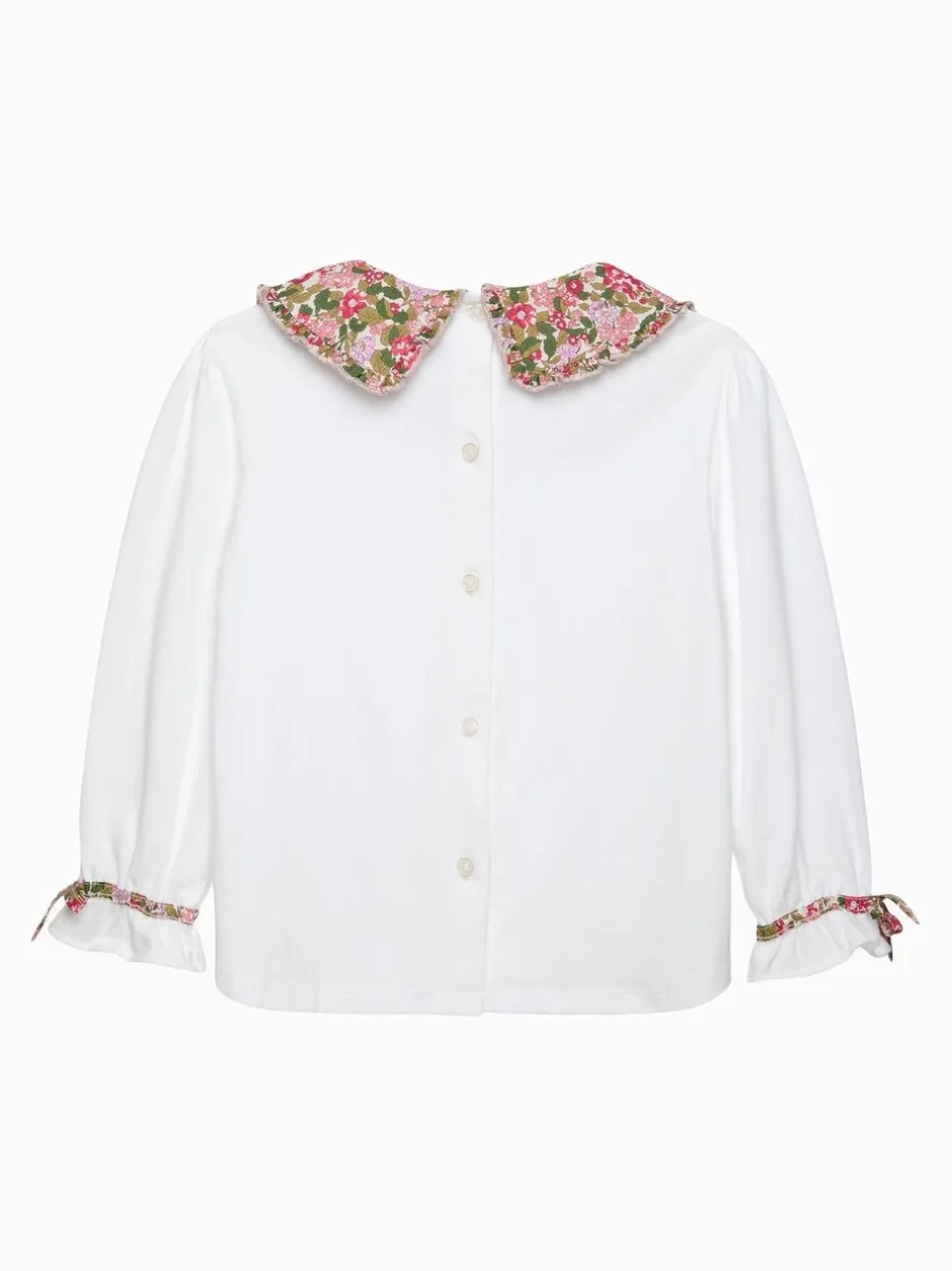 Overhemden En Blouses*Trotters London Red Hedgerow Pie Crust Jersey Blouse