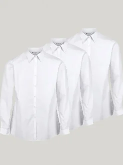 Overhemden En Blouses*Trutex - Verpakking van 3 witte schooloverhemden met lange mouwen en regular fit
