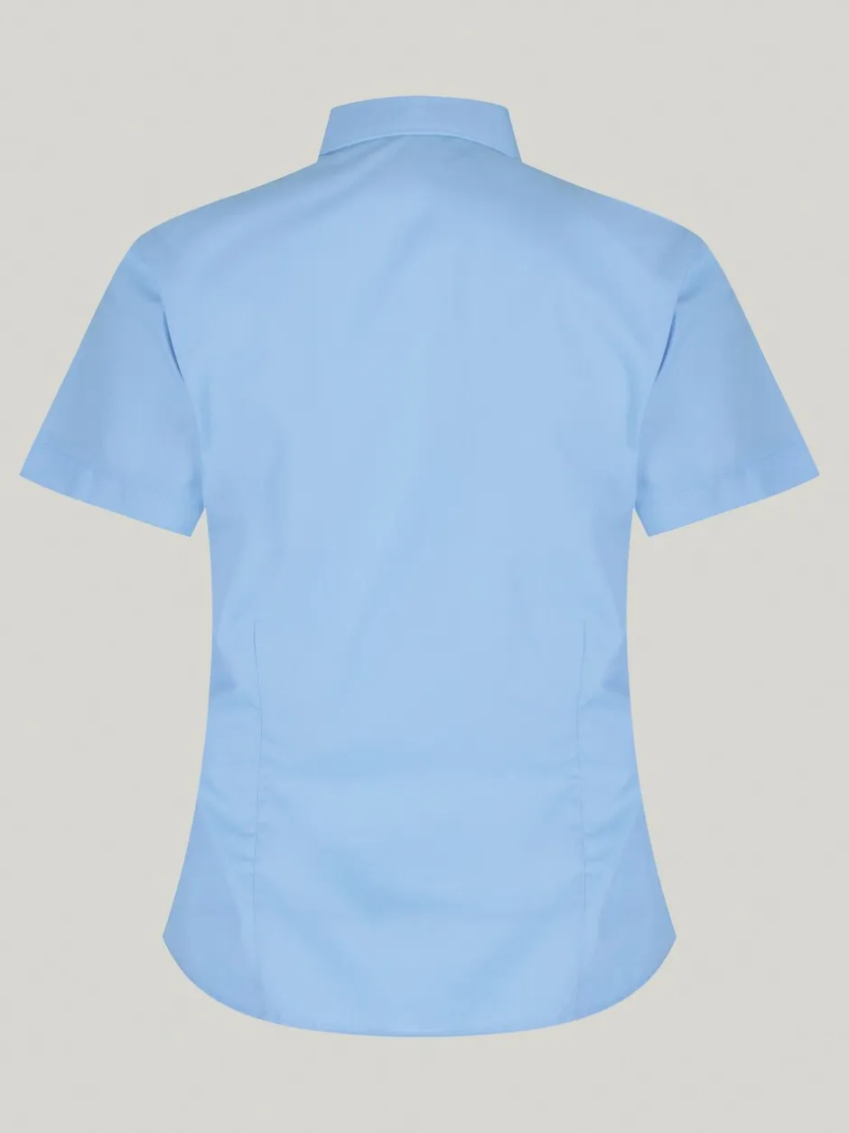 Overhemden En Blouses|Trutex Blauw Slim fit Korte mouwen 2 Pack School overhemden
