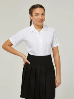 Overhemden En Blouses*Trutex White Cuban Collar Regular Fit Short Sleeve 2 Pack School Shirts