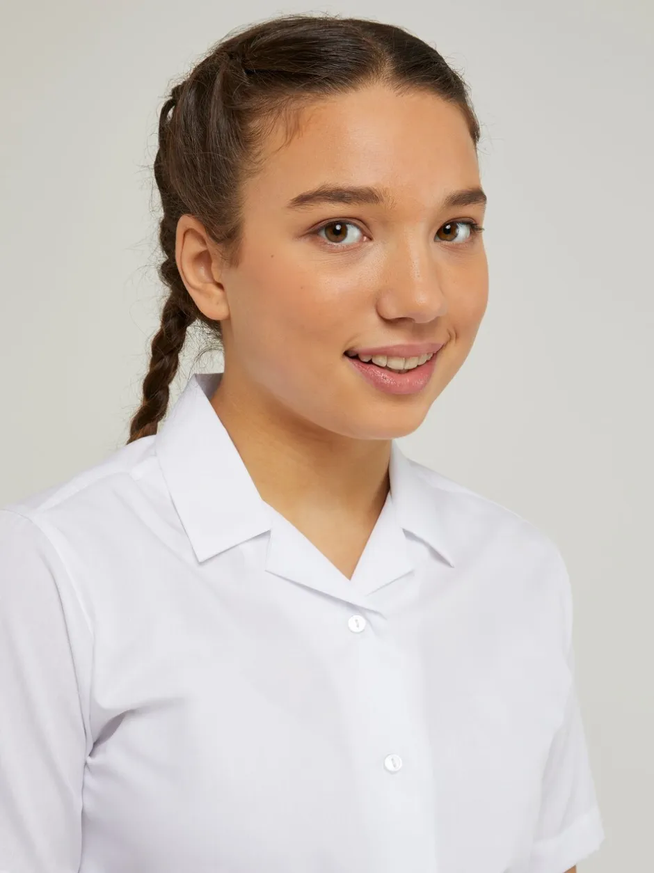 Overhemden En Blouses*Trutex White Cuban Collar Regular Fit Short Sleeve 2 Pack School Shirts