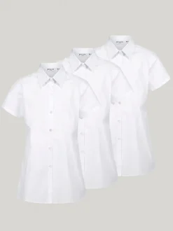 Overhemden En Blouses|Trutex White Regular Fit Short Sleeve 3 Pack School Shirts