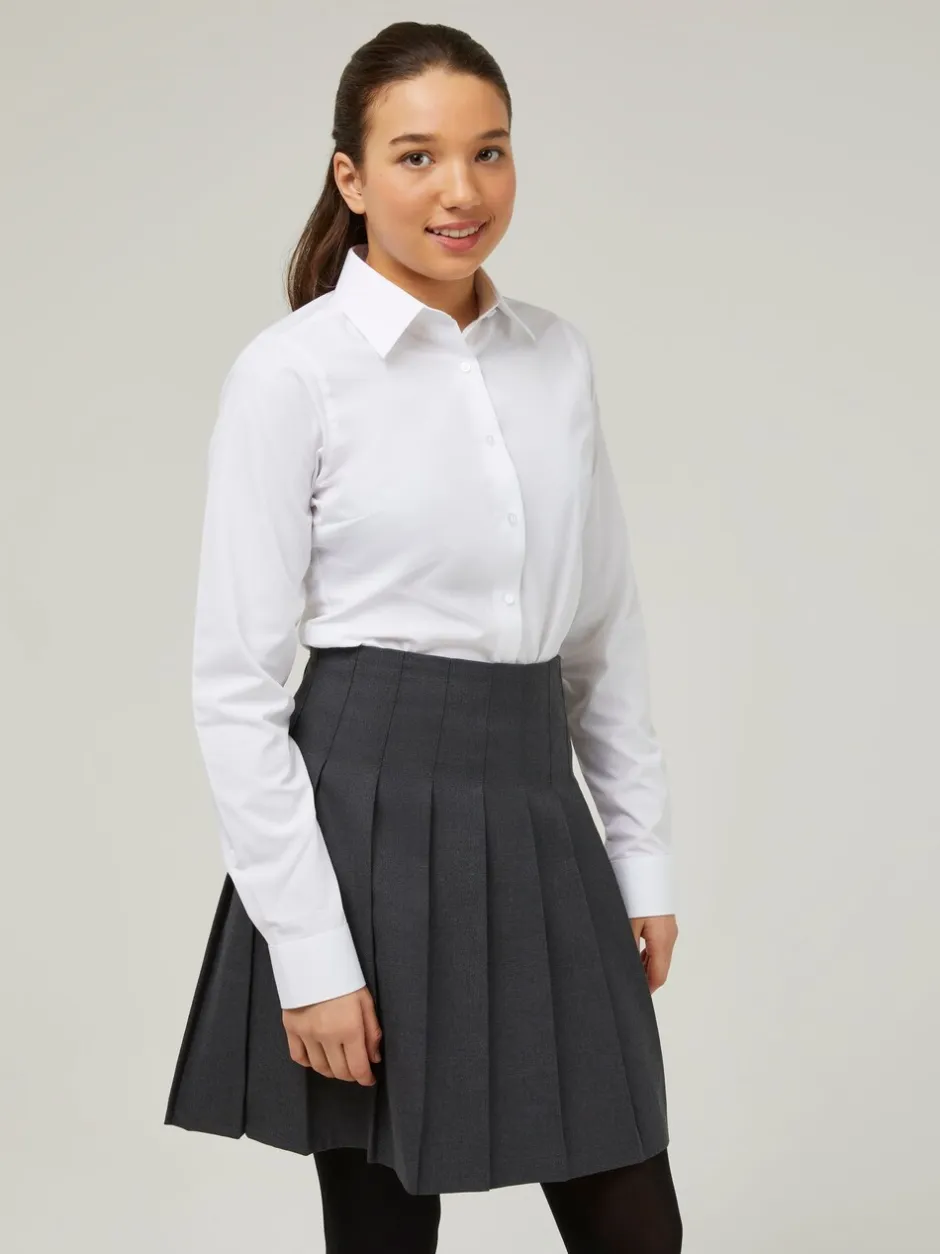 Overhemden En Blouses*Trutex White Slim Fit Long Sleeve 3 Pack School Shirts
