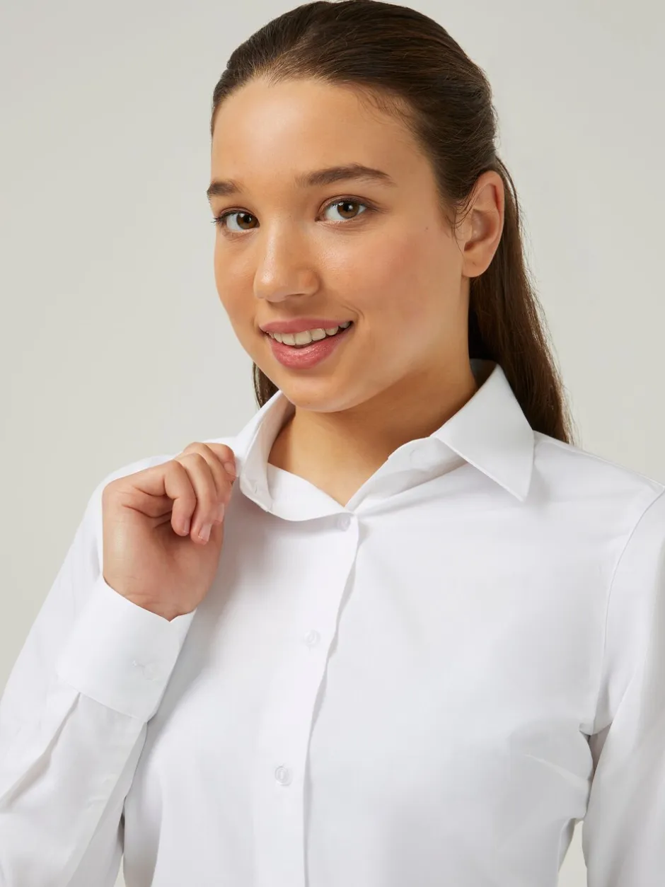 Overhemden En Blouses*Trutex White Slim Fit Long Sleeve 3 Pack School Shirts