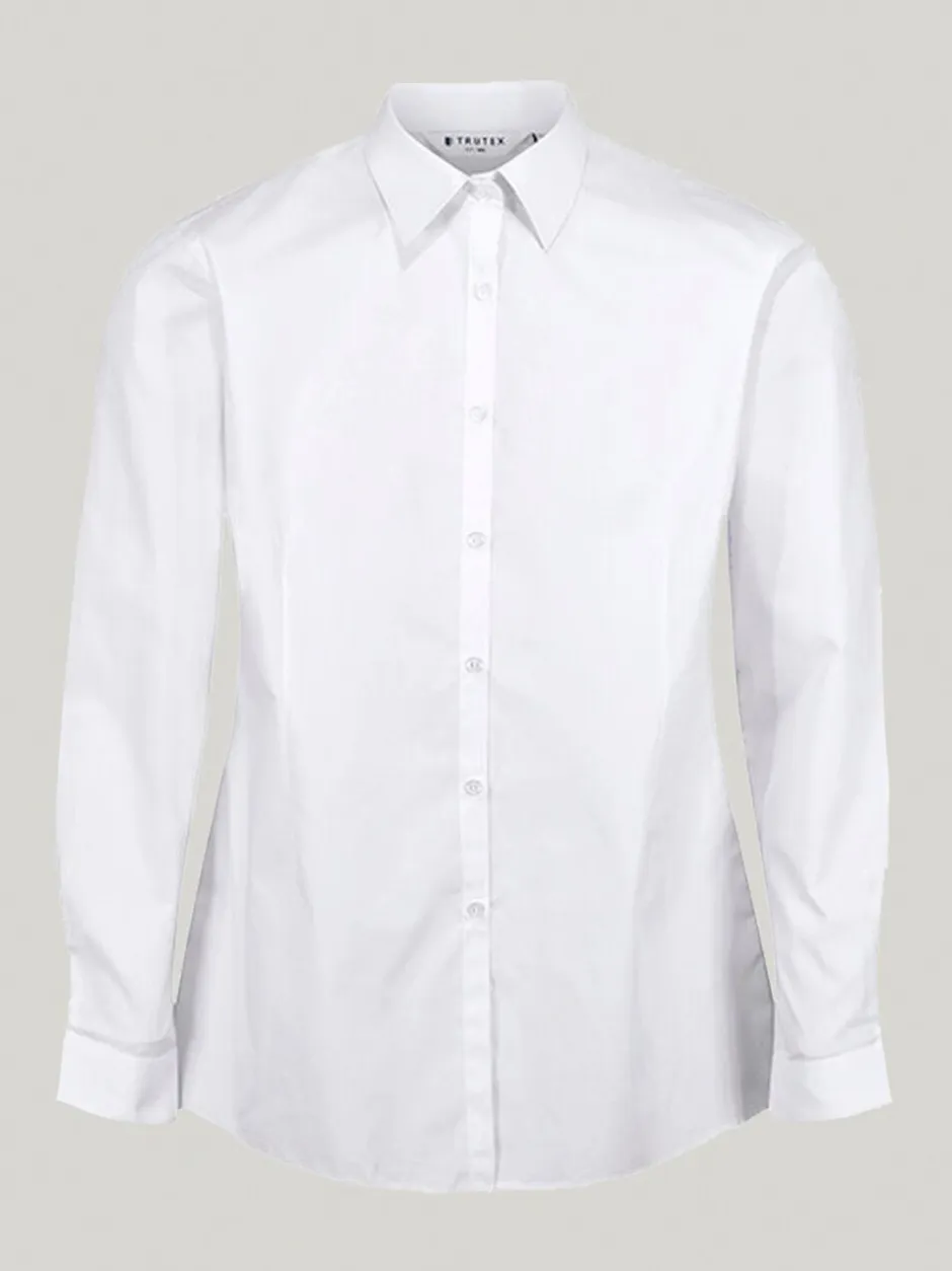 Overhemden En Blouses*Trutex White Slim Fit Long Sleeve 3 Pack School Shirts