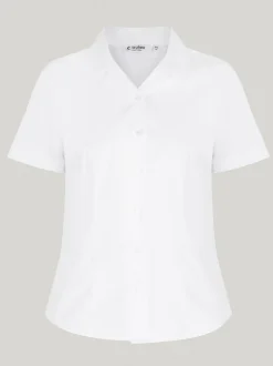 Overhemden En Blouses|Trutex Witte Cubaanse Kraag Slim fit Korte mouwen 2 Pack School overhemden