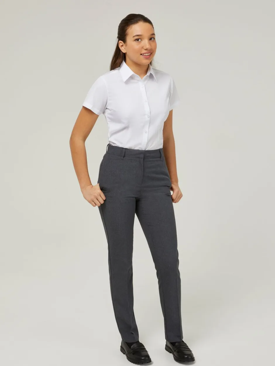 Overhemden En Blouses*Trutex Witte Slim Fit Korte Mouwen 2 Pack School Overhemden