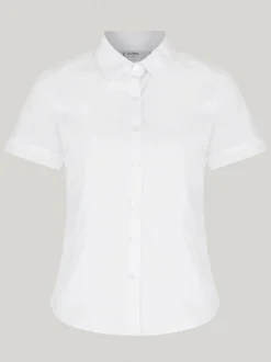Overhemden En Blouses*Trutex Witte Slim Fit Korte Mouwen 2 Pack School Overhemden