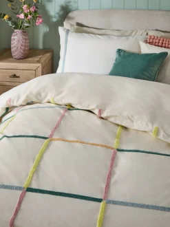 Beddengoedsets En Dekbedovertrekken*Next Tufted Check 100% Cotton Duvet Cover and Pillowcase Set