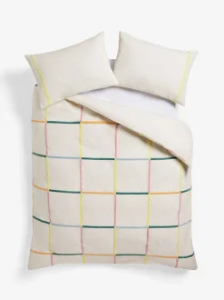 Beddengoedsets En Dekbedovertrekken*Next Tufted Check 100% Cotton Duvet Cover and Pillowcase Set