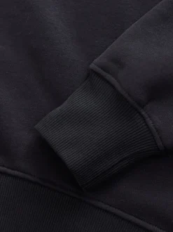 Hoody's En Sweatshirts*Next Ultiem zwart - Supersoft Peached Essentials sweatshirt met ronde hals en naaddetail