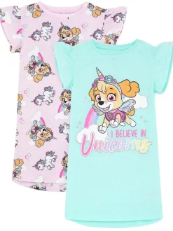 Nachtponnen*Vanilla Underground - Set van 2 meerkleurige Paw Patrol nachthemden voor meisjes