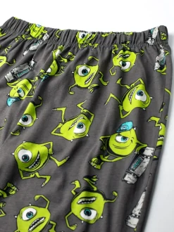 Pyjama's*Vanilla Underground Disney Monsters Inc - Meerkleurige herenpyjamaset met korte mouwen en lange pijpen van 100% katoen